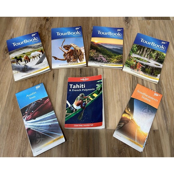 AA Travel Tour Books & Maps Tahiti French Polynesian Southeaster US States - Picture 1 of 2